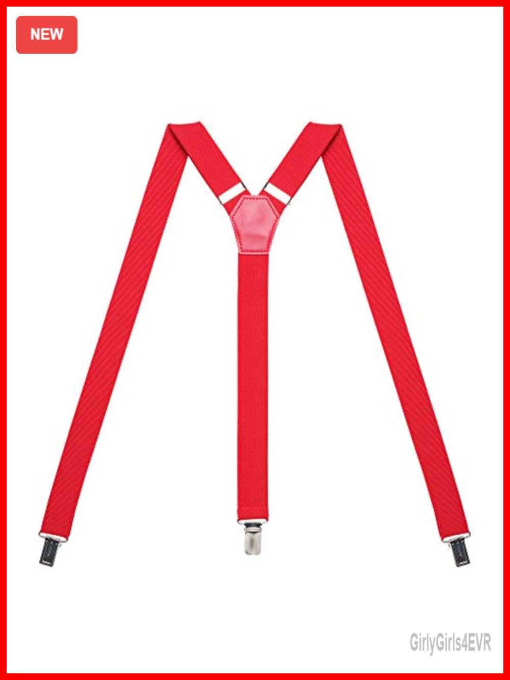 Y-Back Suspenders 1 Inch Adjustable Elastic Metal Clips